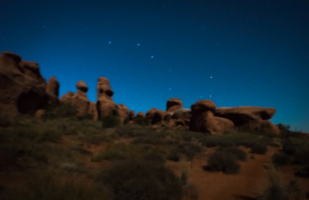 The view after all that twilight struggle, a hand-held star shot. A pretty delightful reward.